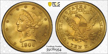 1906-D $10 MS65