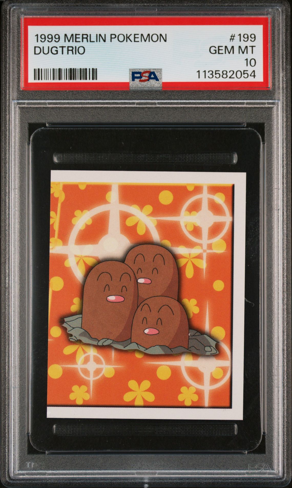 1999 Pokemon MERLIN POKEMON #199 Dugtrio front
