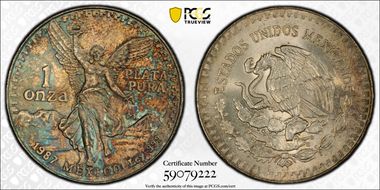 1987-Mo Onza Libertad Ag MS64