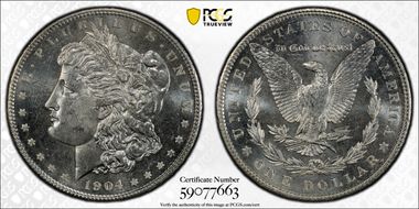 1904 $1 MS63PL