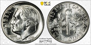 1956 10C MS65
