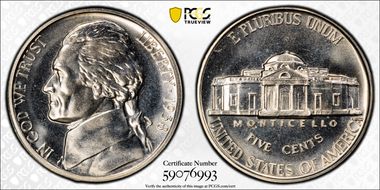 1938 5C Re-Engraved Obv Design FS-402 PR66