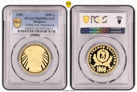 1981 1000 L 1300th Ann. Nationhood KM-139  Au PR69DCAM