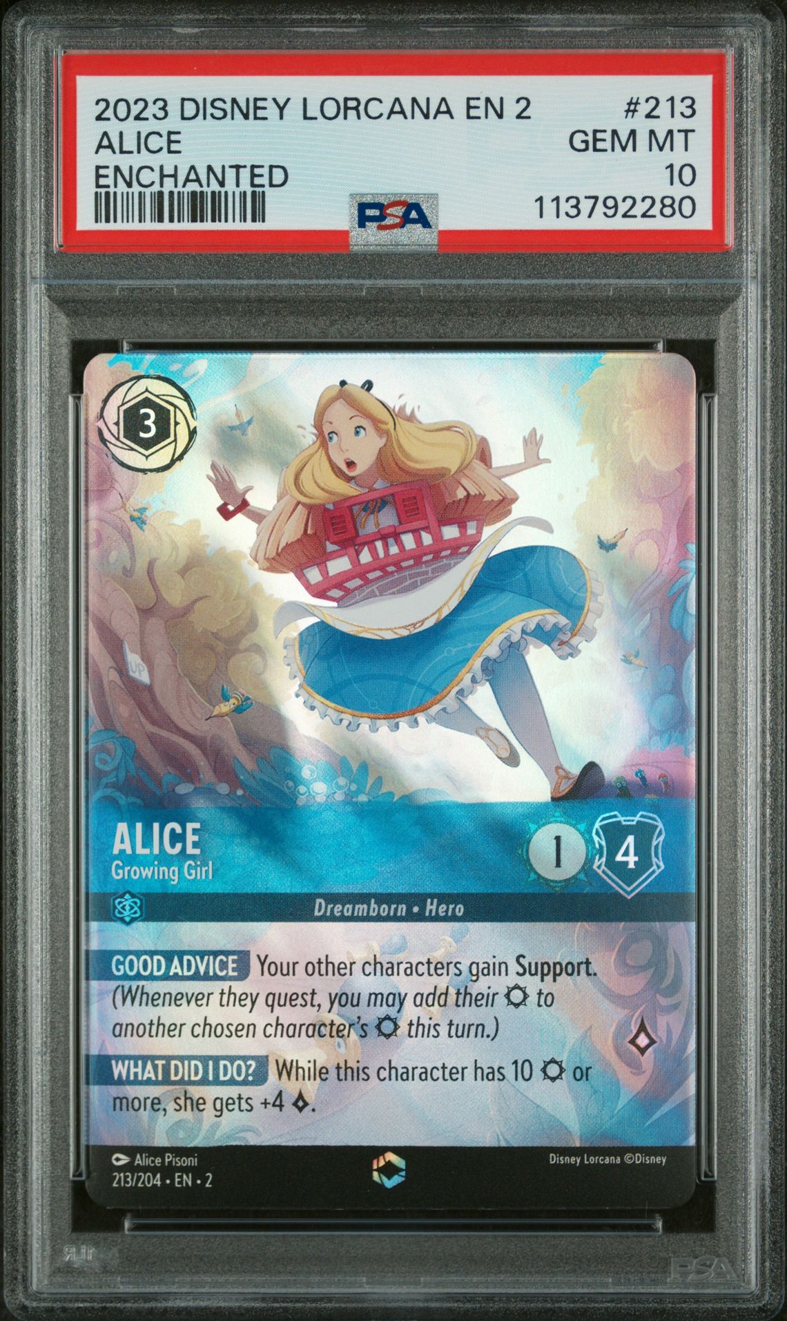 2023 Disney DISNEY LORCANA EN 2-RISE OF THE FLOODBORN ENCHANTED #213 Alice front