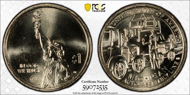 2025-D $1 American Innovation MI Auto Assembly Line Pos. B First Strike MS67