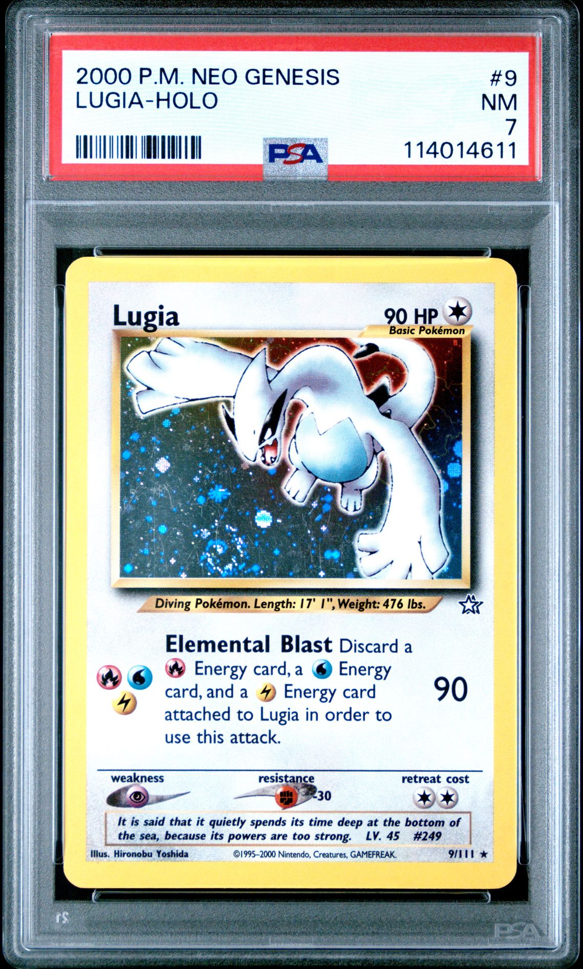 2000 Pokemon Neo Genesis Lugia-Holo #9 Nm 7 front