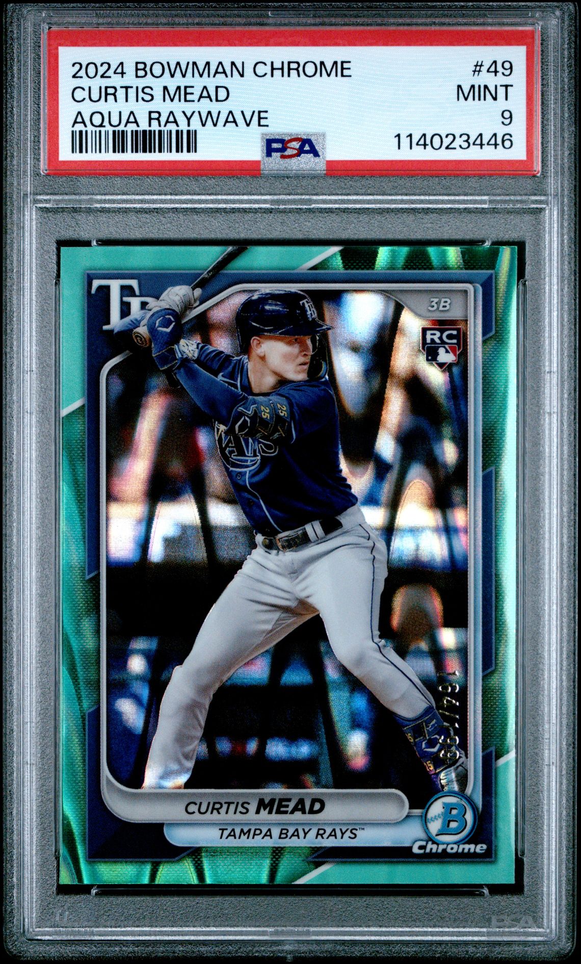 2024 Bowman Chrome BOWMAN CHROME AQUA RAYWAVE #49 Curtis Mead front
