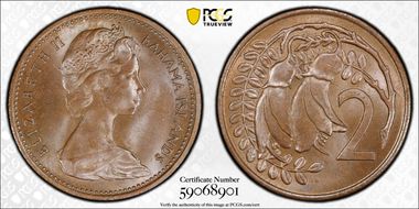 (1967) 2C KM-33 Mule-Bahamas Obv MS64BN