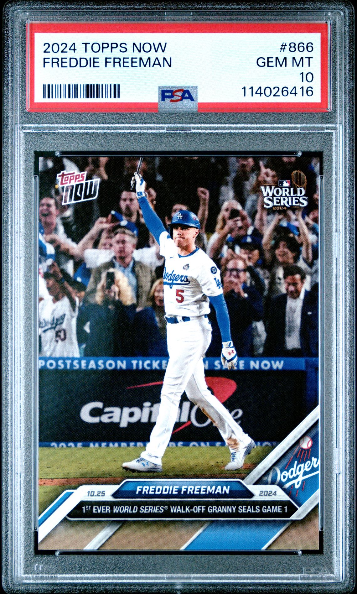 2024 Topps Now Freddie Freeman #866 Gem Mt 10 front