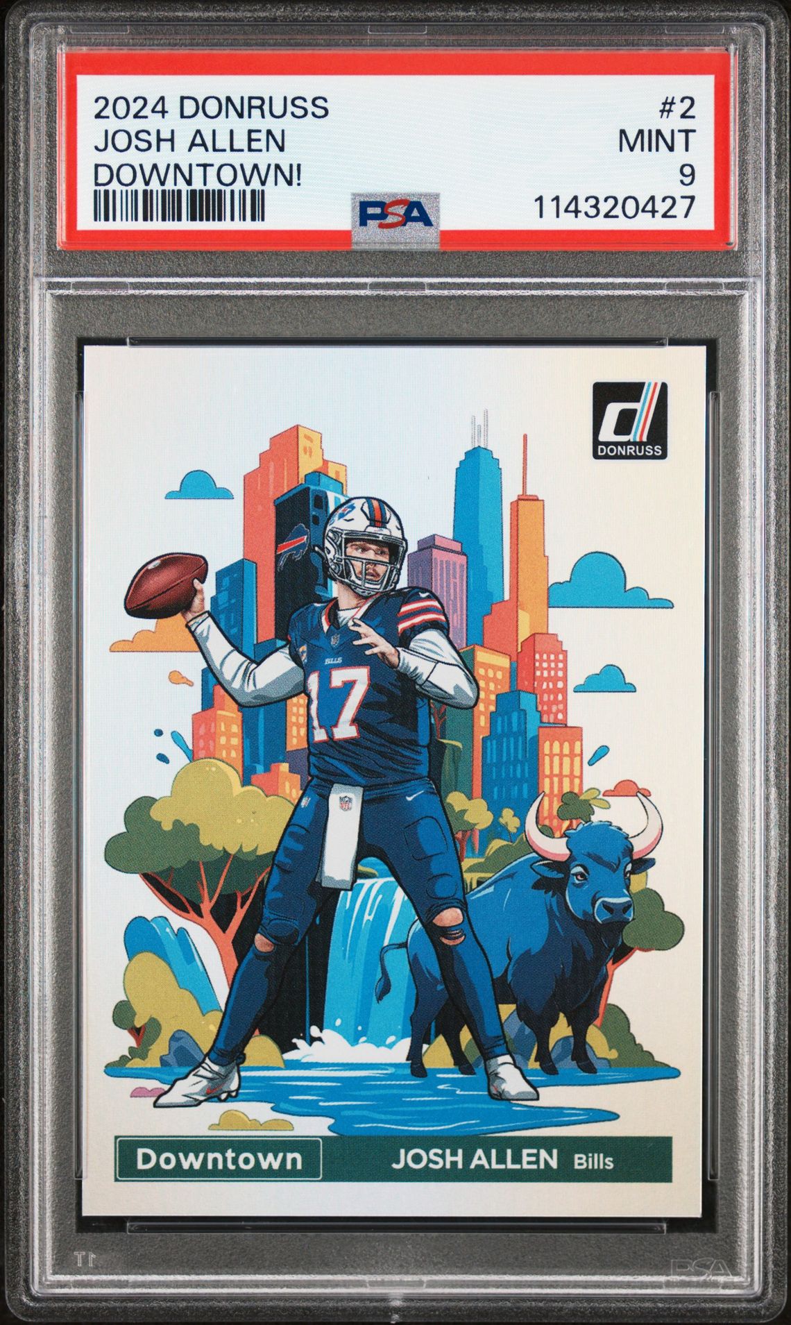 2024 Panini Donruss Downtown! Josh Allen #2 (Downtown!) Mint 9 front
