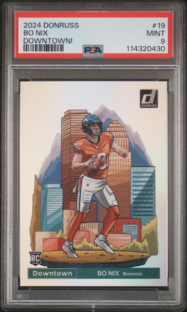 2024 Panini Donruss Downtown! Bo Nix #19 Mint 9 front