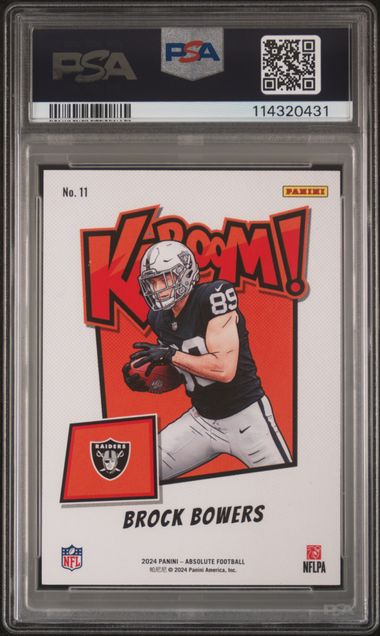 2024 Panini Absolute Kaboom! Horizontal Brock Bowers #11 Gem Mt 10 back