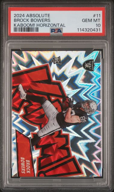 2024 Panini Absolute Kaboom! Horizontal Brock Bowers #11 Gem Mt 10 front