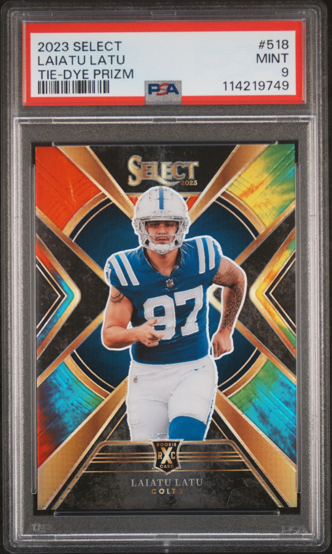 2023 Panini Select Laiatu Latu #518 (Tie-Dye Prizm) Mint 9 front