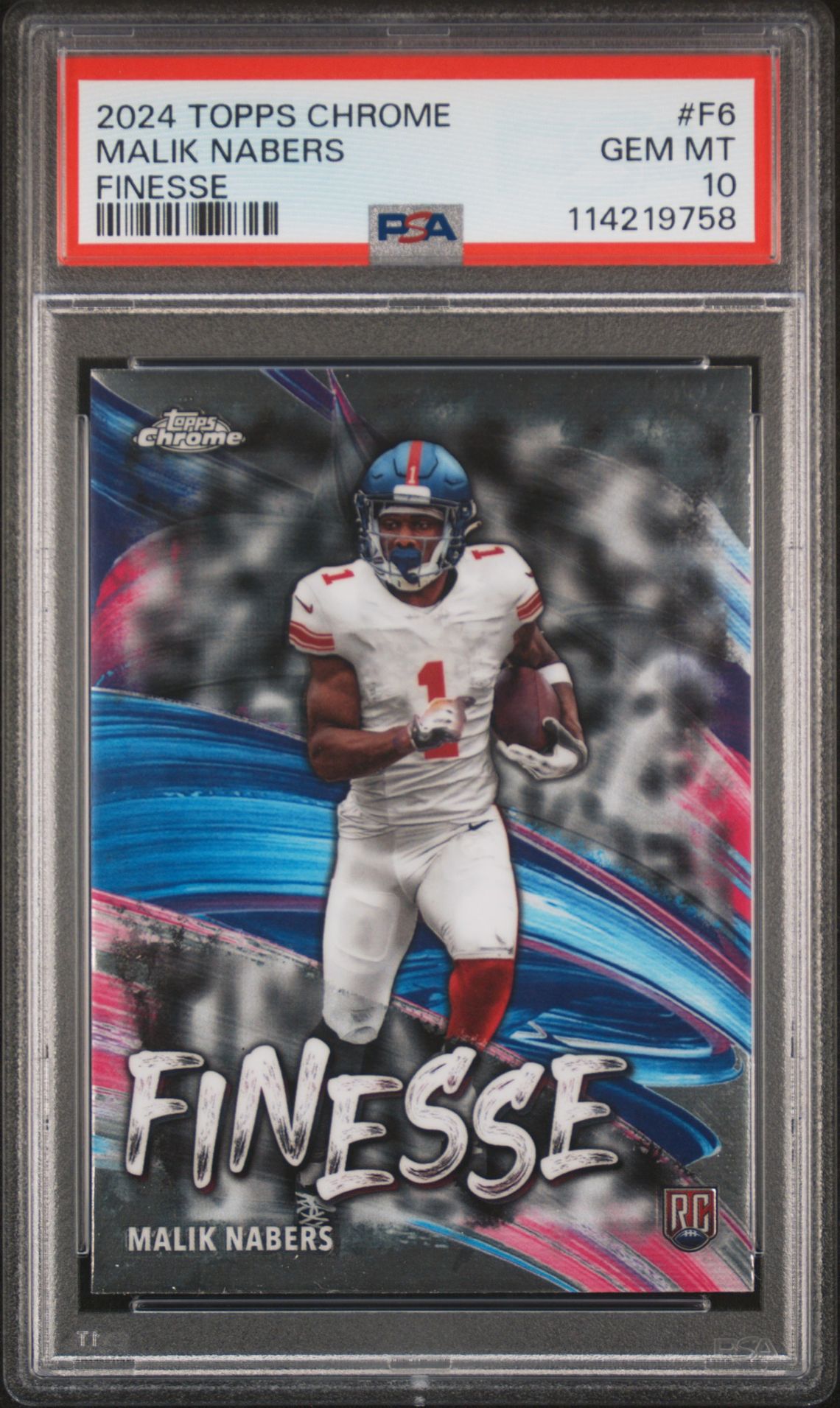 2024 Topps Chrome Finesse Malik Nabers #F6 Gem Mt 10 front