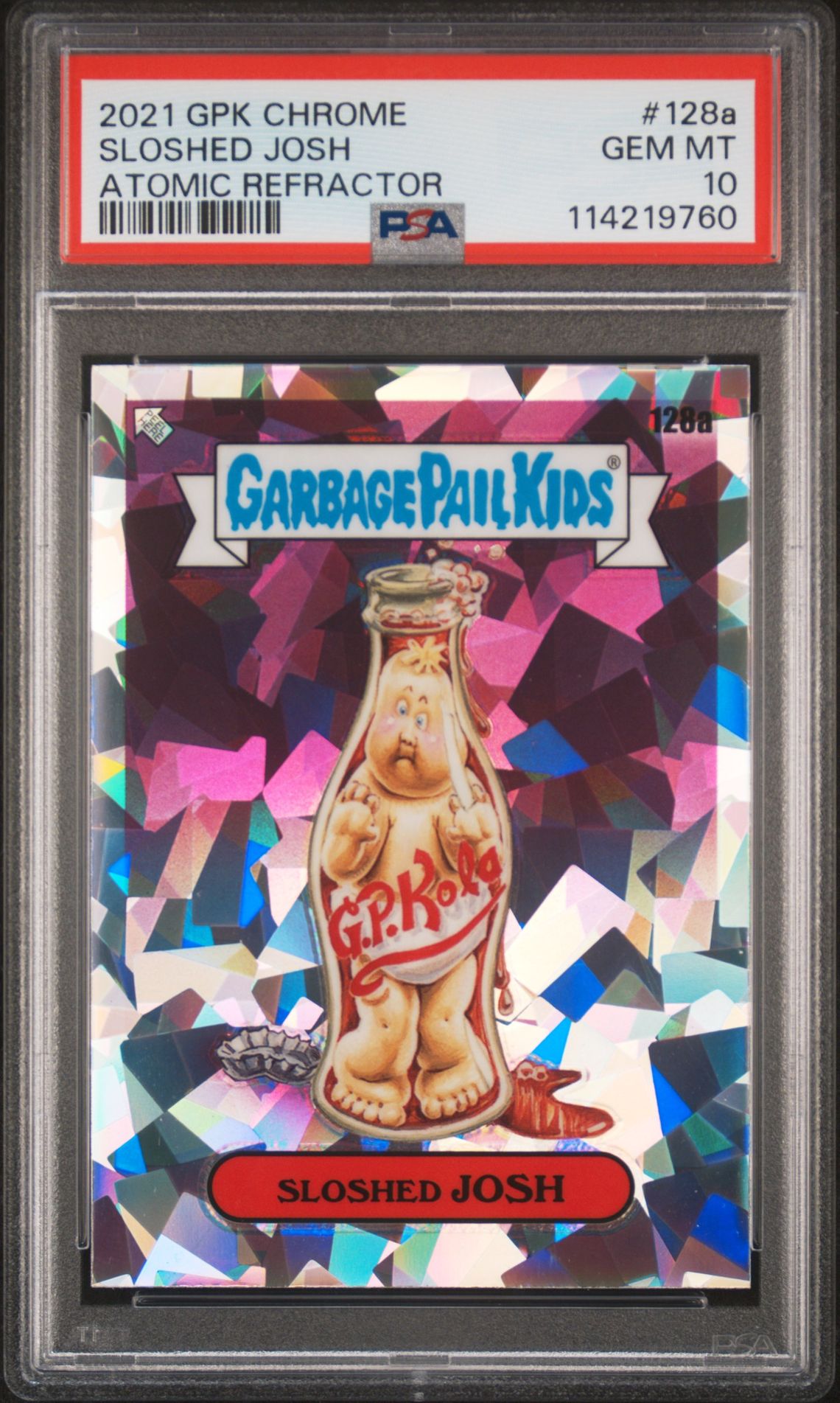 2021 Garbage Pail Kids Chrome Sloshed Josh #128A (Atomic Refractor) Gem Mt 10 front