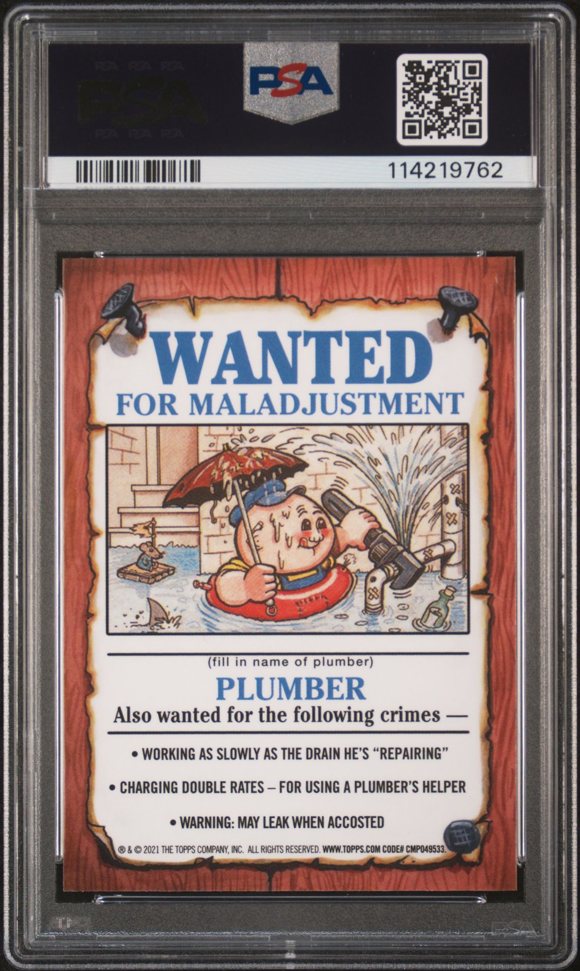 2021 Garbage Pail Kids Chrome Gored Gordon #166A (Atomic Refractor) Gem Mt 10 back