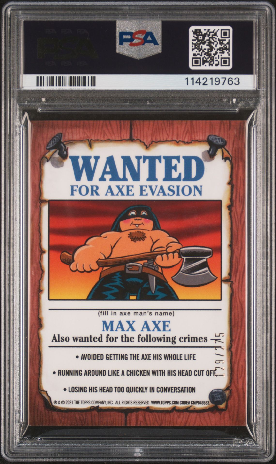 2021 Garbage Pail Kids Chrome Nailin' Neil #An2B (Yellow Refractor) Mint 9 back