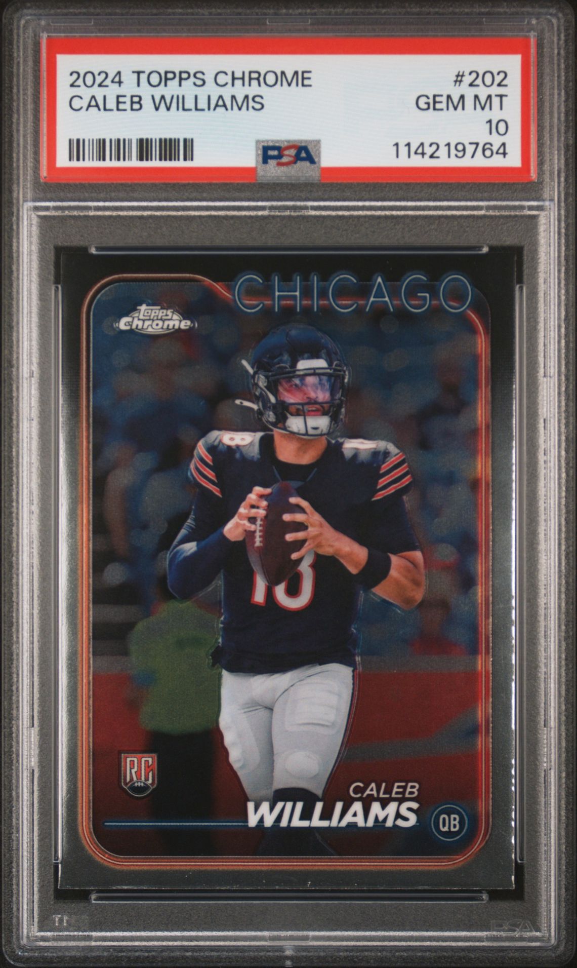 2024 Topps Chrome Caleb Williams #202 Gem Mt 10 front