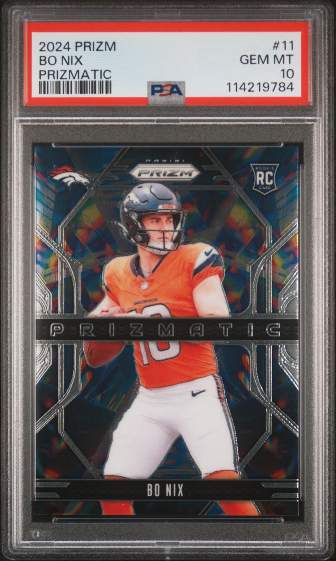2024 Panini Prizm Prizmatic Bo Nix #11 Gem Mt 10 front
