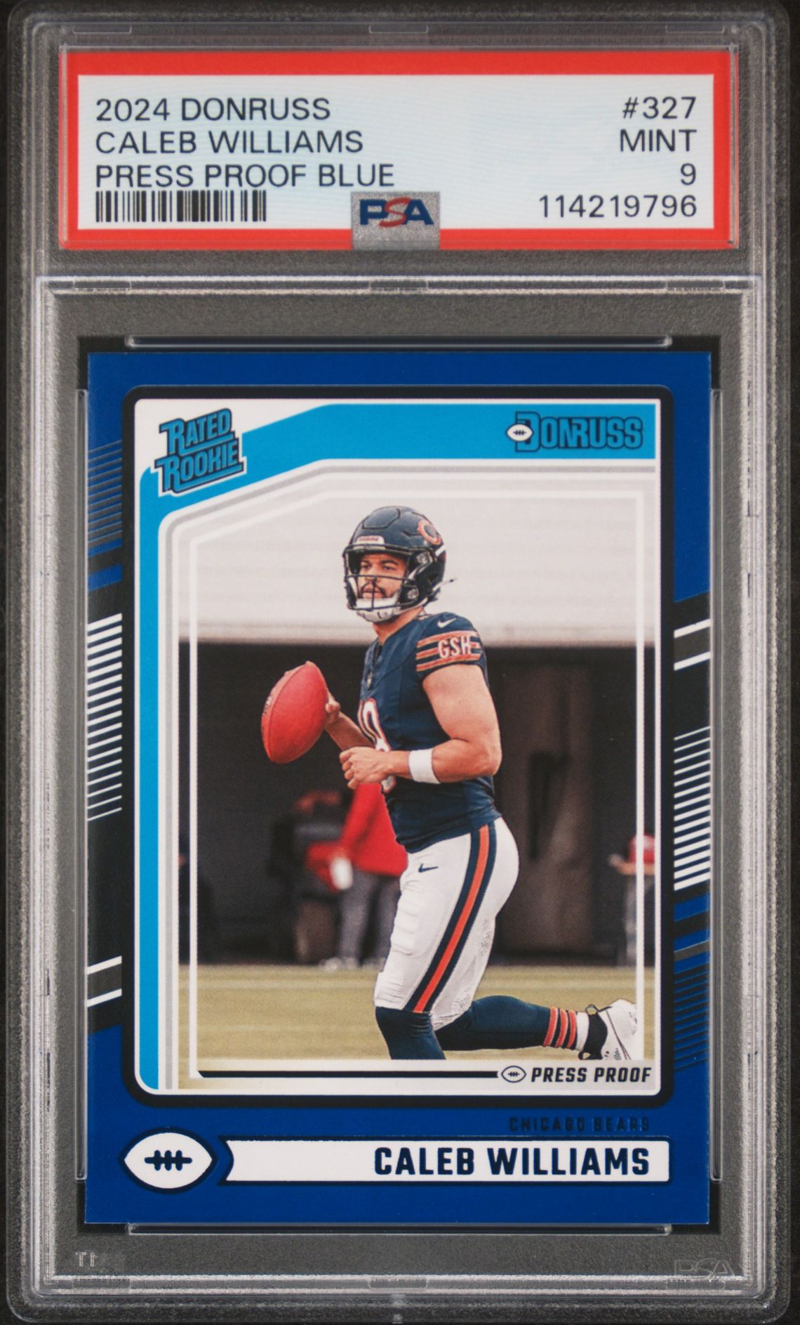 2024 Panini Donruss Caleb Williams #327 (Press Proof Blue) Mint 9 front