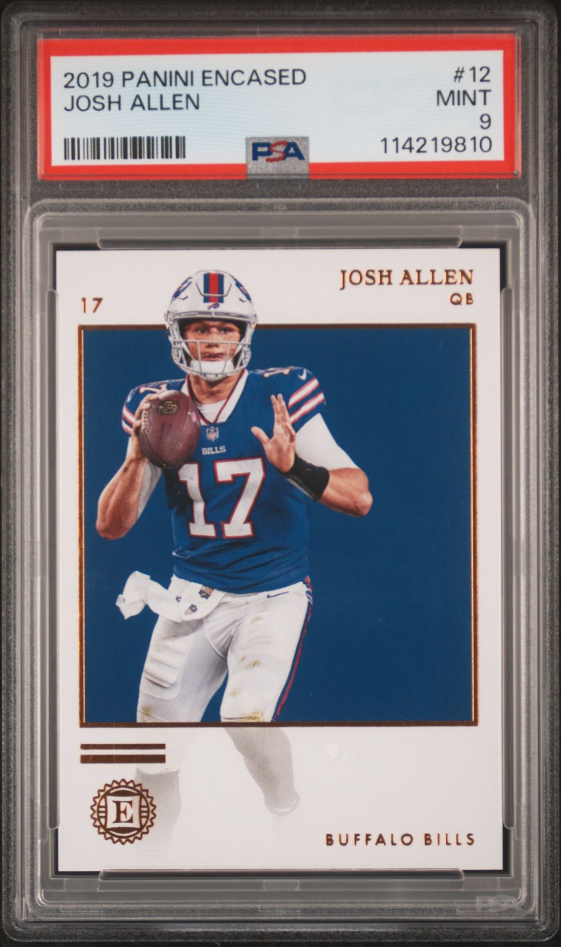 2019 Panini Encased Josh Allen #12 Mint 9 front