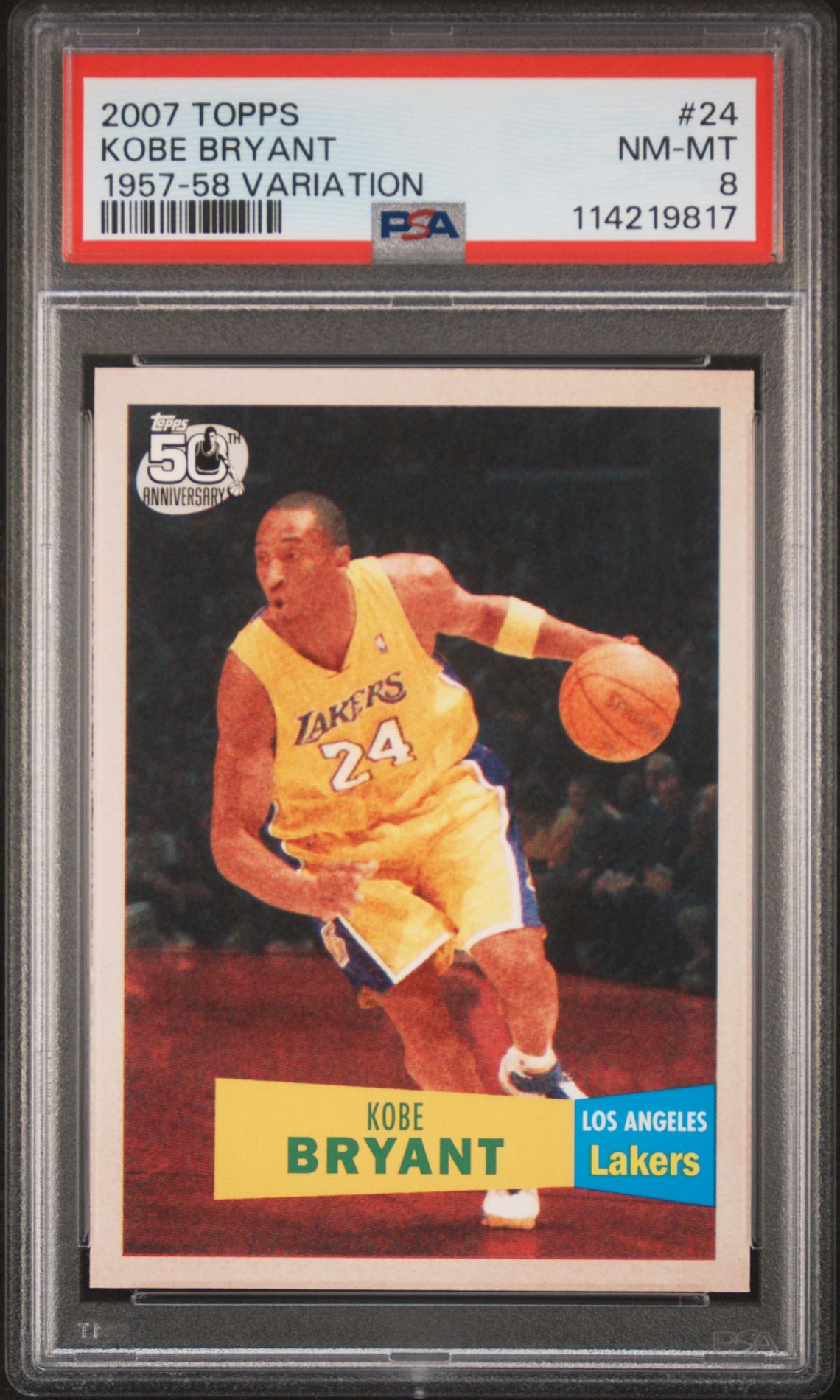 2007 Topps Kobe Bryant #24 (1957-58 Variation) Nm-Mt 8 front