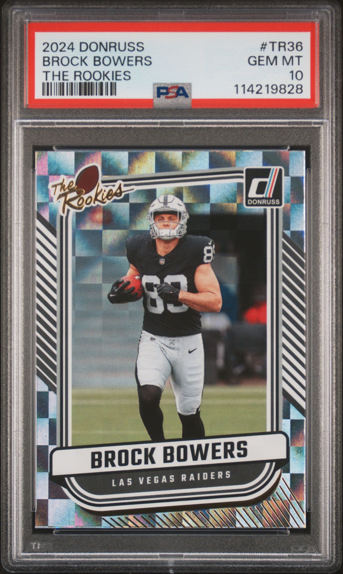 2024 Panini Donruss The Rookies Brock Bowers #Tr36 Gem Mt 10 front