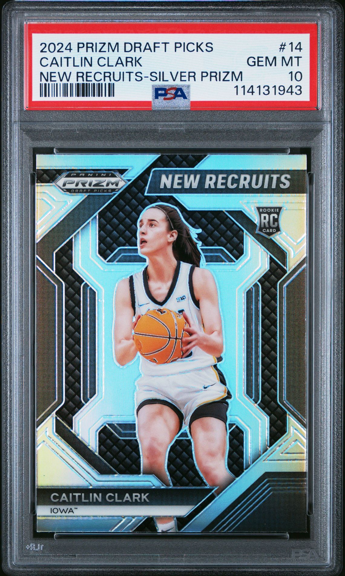 2024 Panini PANINI PRIZM DRAFT PICKS NEW RECRUITS SILVER PRIZM #14 Caitlin Clark front