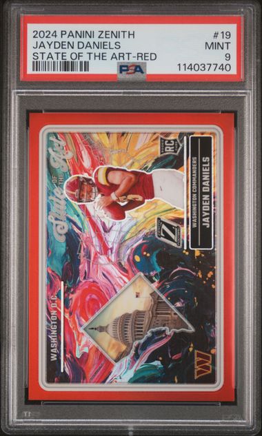 2024 Panini Zenith State Of The Art Jayden Daniels #19 (State Of The Art-Red) Mint 9 front