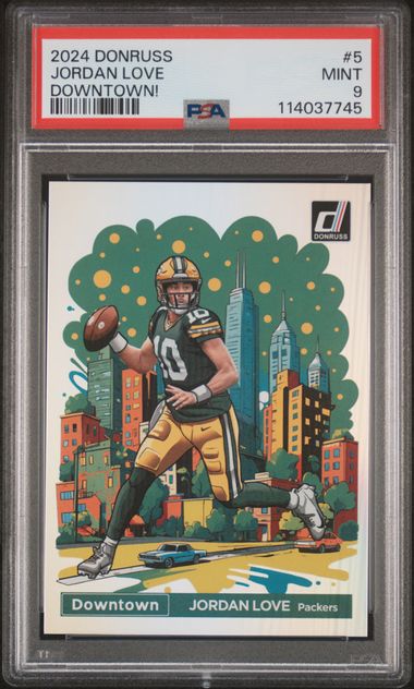 2024 Panini Donruss Downtown! Jordan Love #5 Mint 9 front