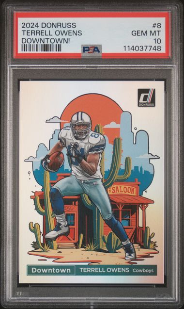 2024 Panini Donruss Downtown! Terrell Owens #8 Gem Mt 10 front