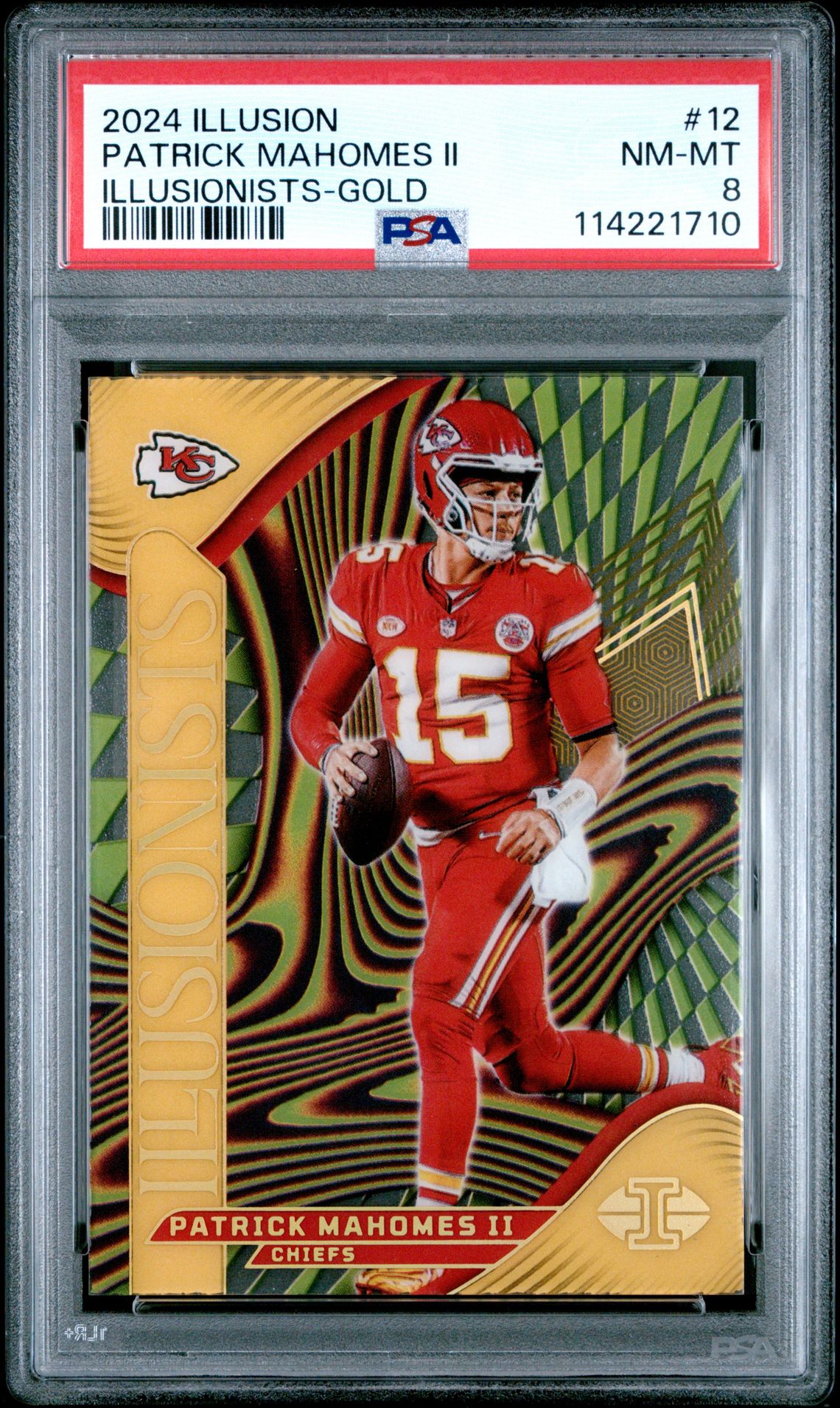 2024 Panini Illusions Illusionists Patrick Mahomes Ii #12 (Illusionists-Gold) Nm-Mt 8 front