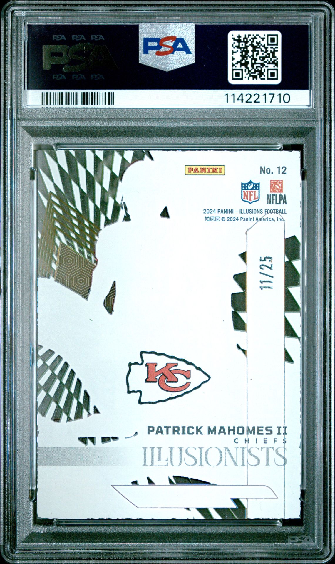 2024 Panini Illusions Illusionists Patrick Mahomes Ii #12 (Illusionists-Gold) Nm-Mt 8 back