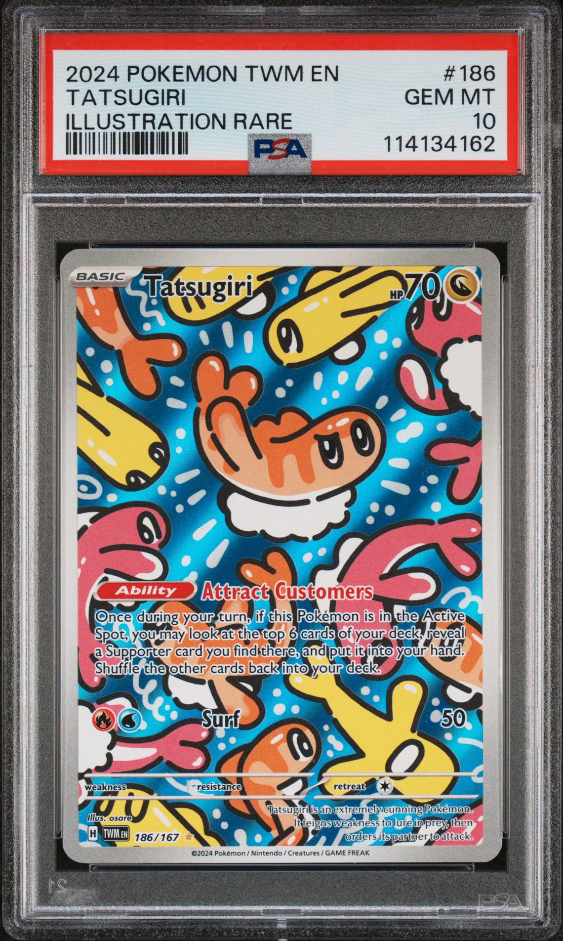 2024 Pokemon POKEMON TWM EN-TWILIGHT MASQUERADE ILLUSTRATION RARE #186 Tatsugiri front