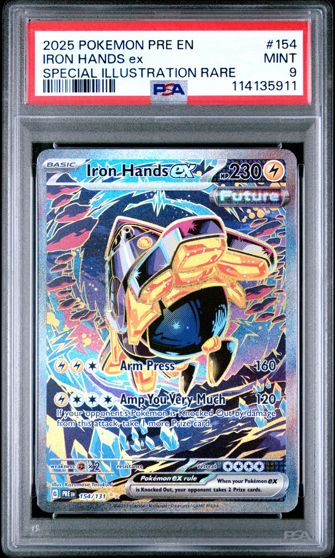 2025 Pokemon POKEMON PRE EN-PRISMATIC EVOLUTIONS SPECIAL ILLUSTRATION RARE #154 Iron Hands Ex front
