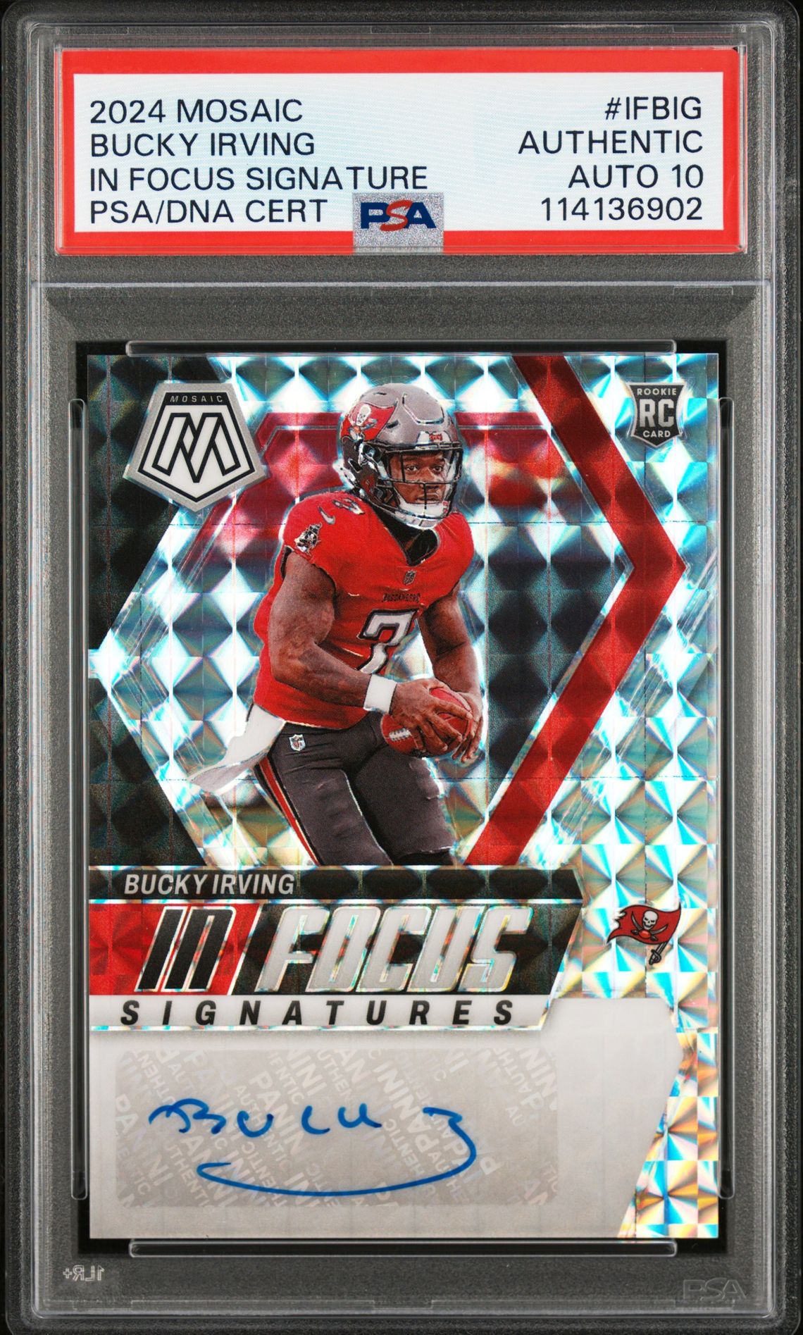2024 Panini Mosaic In Focus Signatures Bucky Irving #Ifbig (In Focus Signature) N0: Authentic front