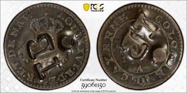 (1798) 2 1/4D Vlack-443 TBO C/M on French Col. VF30