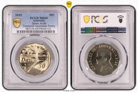 2025 50C Dawn Al-Br Treasured Australian Poetry MS69