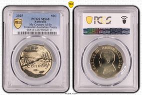 2025 50C My Country Al-Br Treasured Australian Poetry MS68