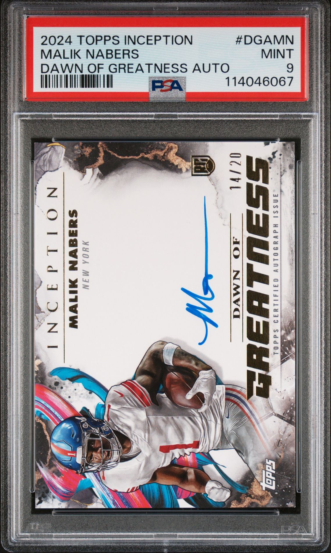 2024 Topps Inception Dawn Of Greatness Autographs Malik Nabers #Dgamn (Dawn Of Greatness Auto) Mint 9 front