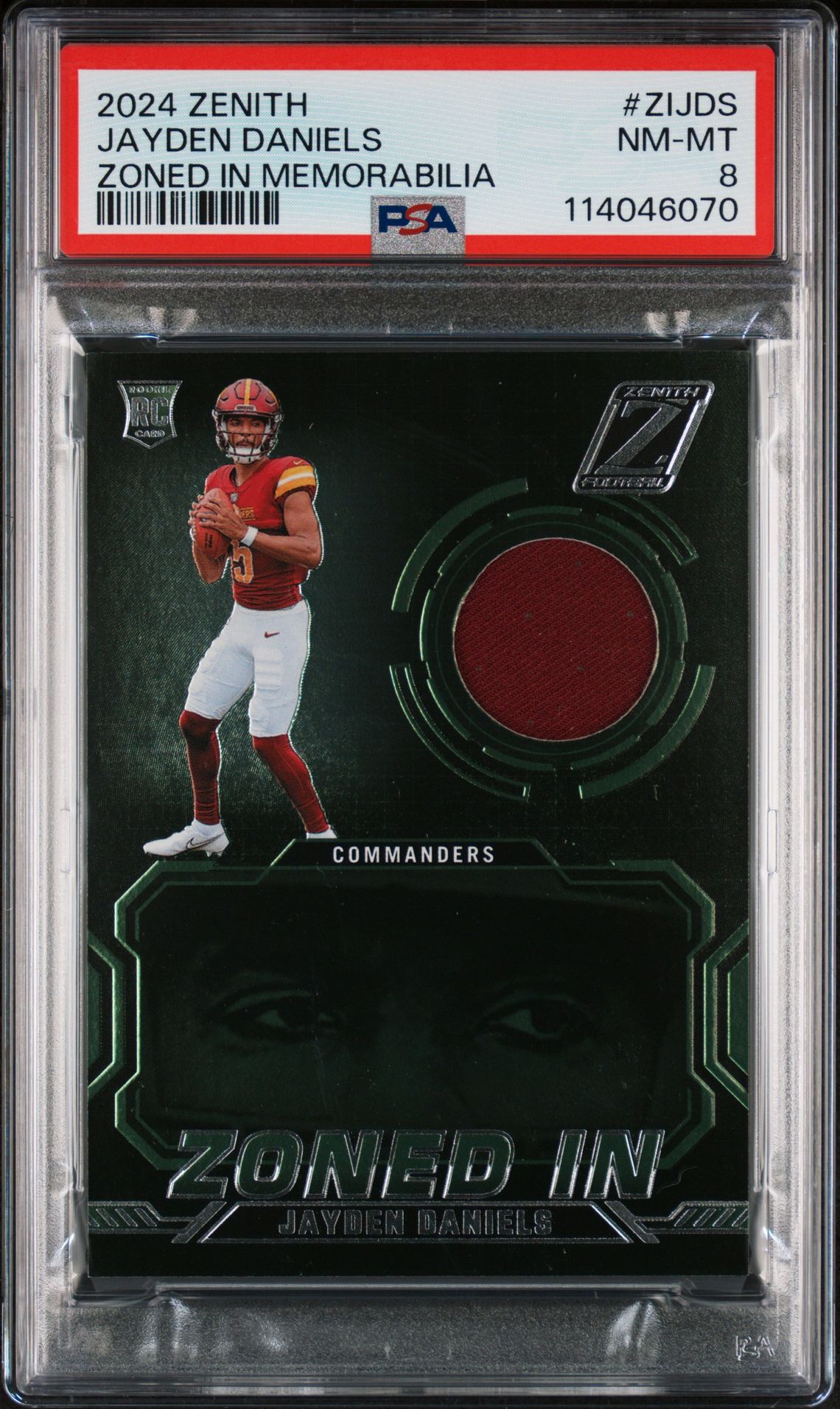 2024 Panini Zenith Zoned In Memorabilia Jayden Daniels #Zijds Nm-Mt 8 front