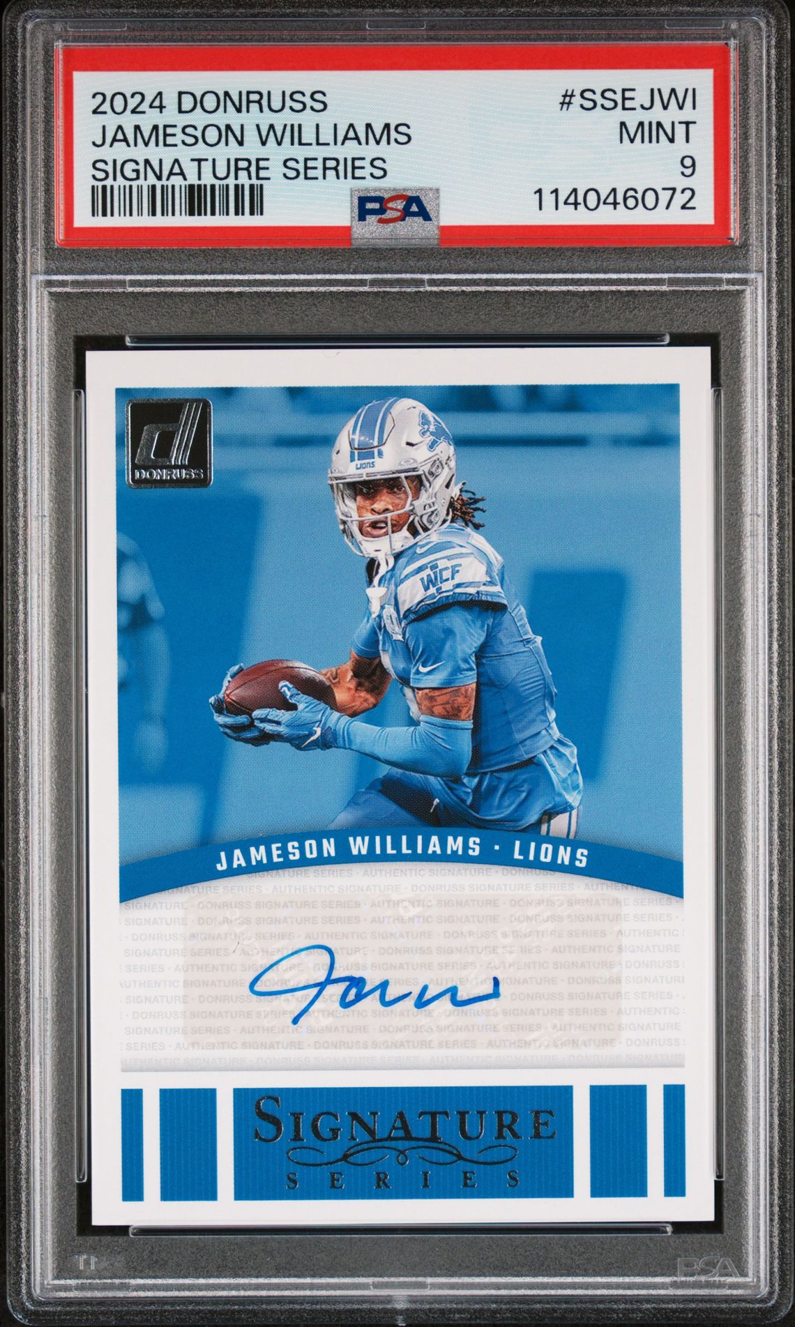 2024 Panini Donruss Signature Series Jameson Williams #Ssejwi Mint 9 front
