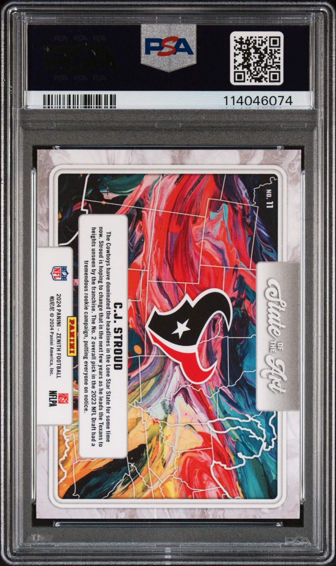 2024 Panini Zenith State Of The Art Cj Stroud #11 Gem Mt 10 back