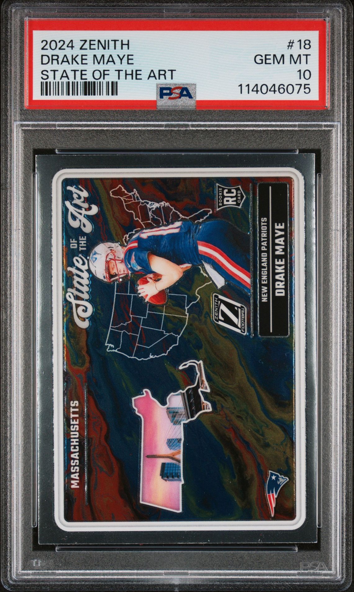 2024 Panini Zenith State Of The Art Drake Maye #18 Gem Mt 10 front