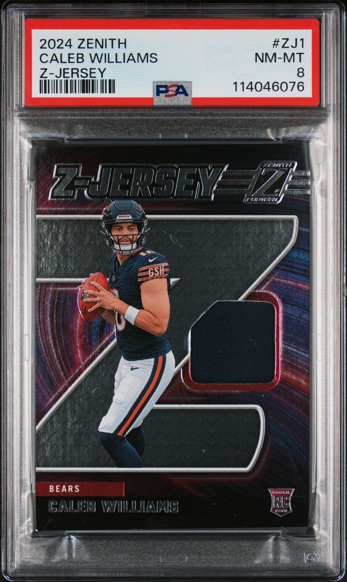 2024 Panini Zenith Z-Jerseys Caleb Williams #Zj1 Nm-Mt 8 front