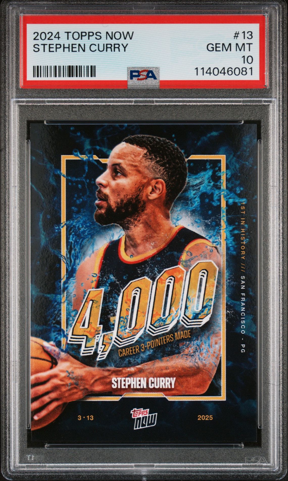 2024 Topps Now Stephen Curry #13 Gem Mt 10 front