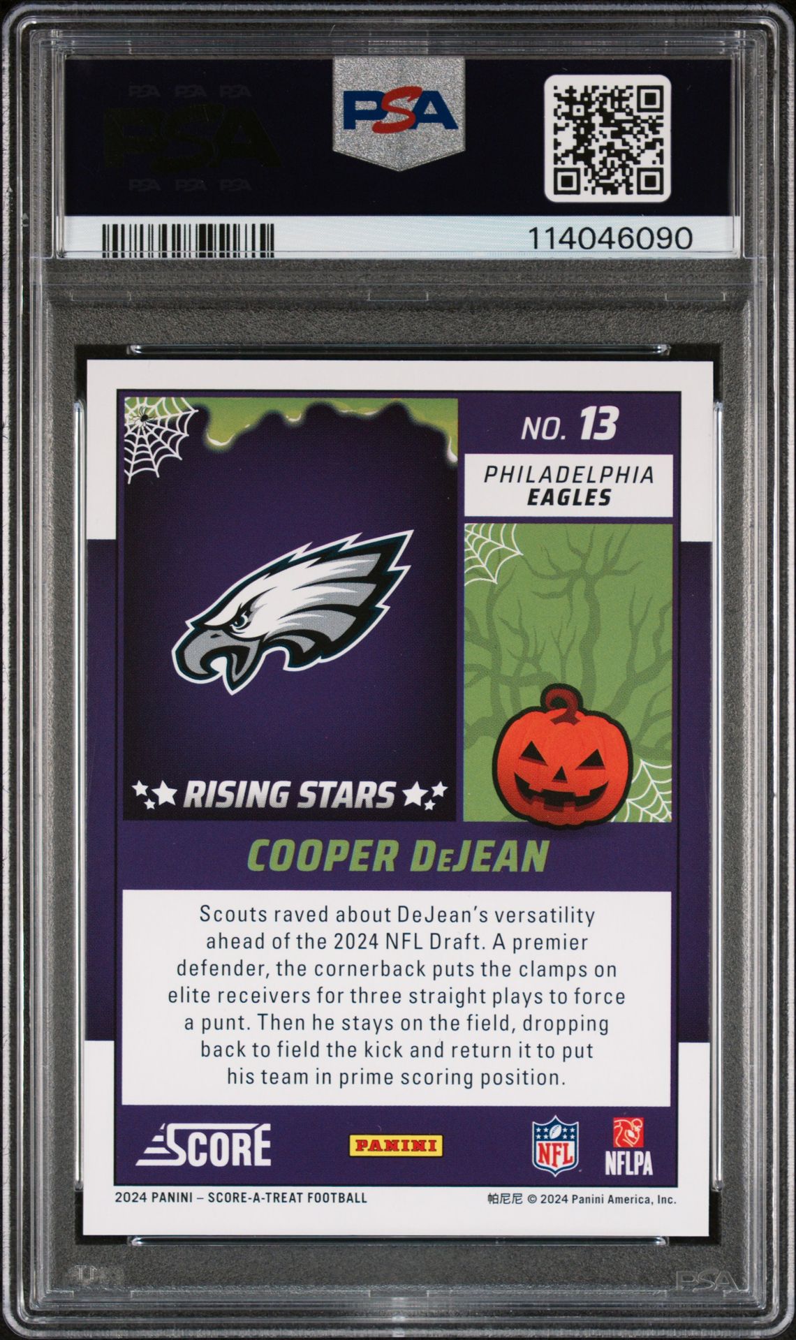 2024 Panini Score-A-Treat Rising Stars Cooper Dejean #13 (Rising Stars-Bats) Gem Mt 10 back