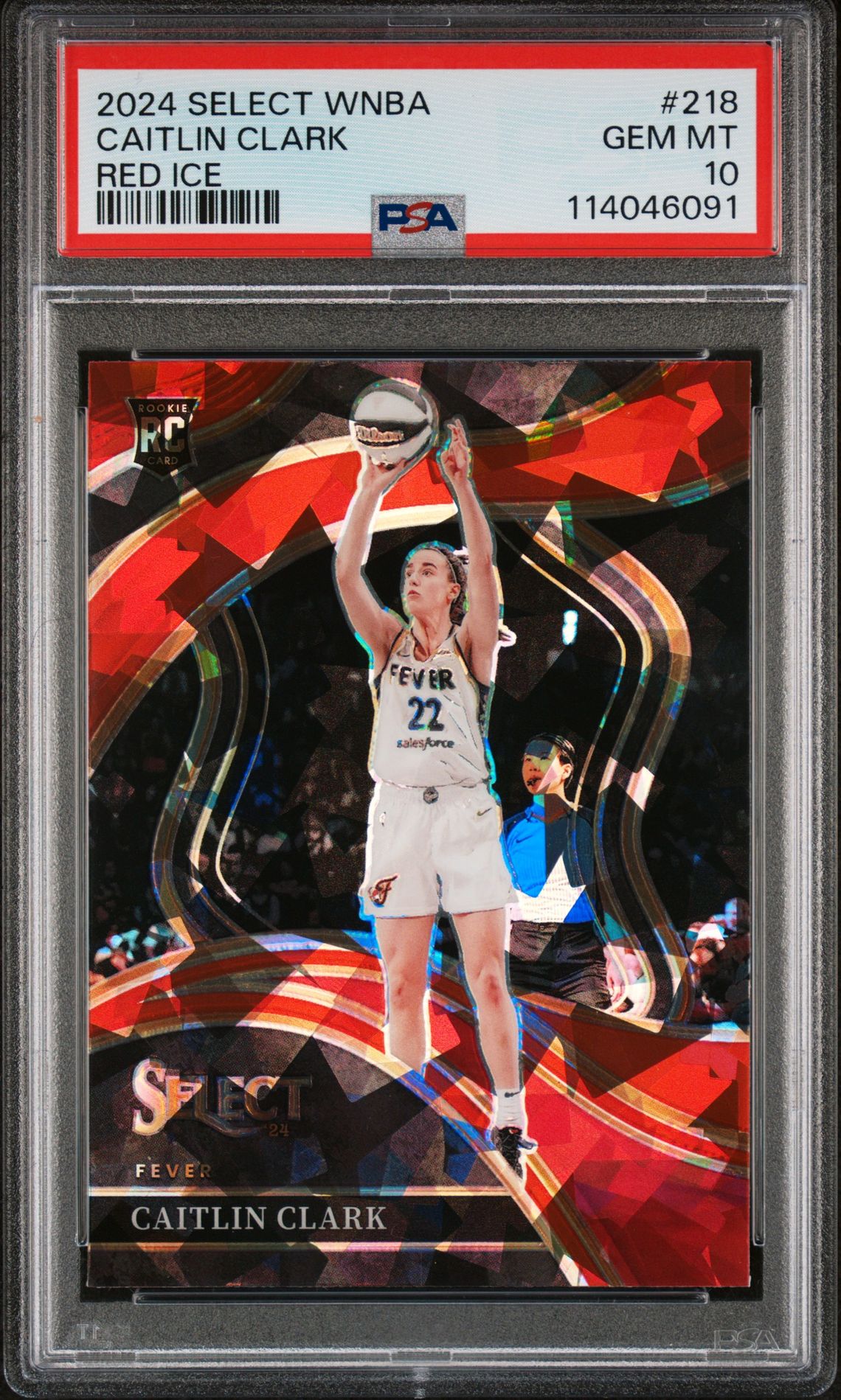 2024 Panini Select Wnba Caitlin Clark #218 (Red Ice) Gem Mt 10 front