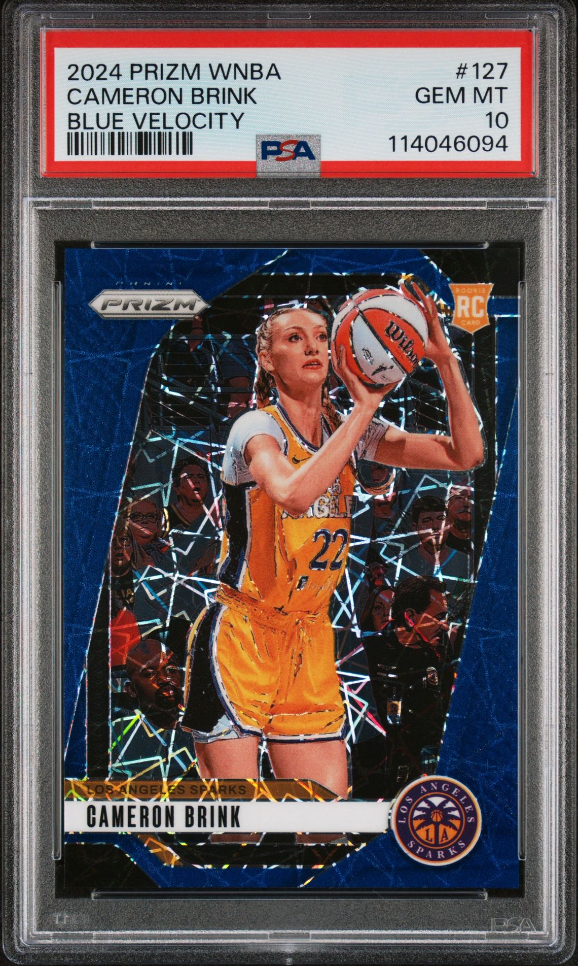2024 Panini Prizm Wnba Cameron Brink #127 (Blue Velocity) Gem Mt 10 front